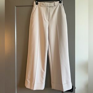 Abercrombie & Fitch Wide-Leg Sloane Cream Dress Pants